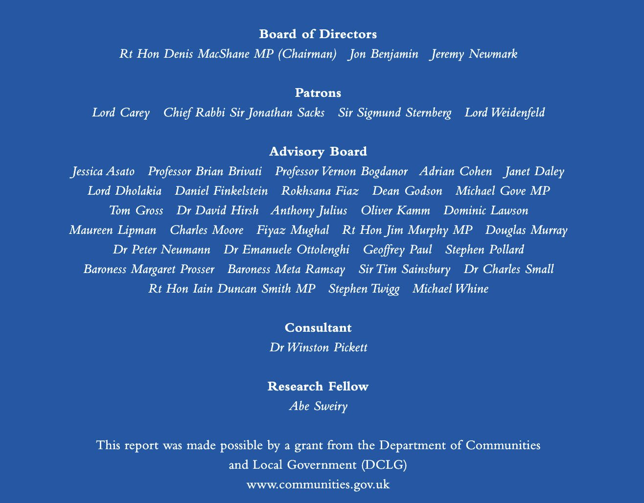 European Institute for the Study of Contemporary Antisemitism directors, advisors and staff circa 2009.  Screenshot from the inside front cover of Understanding and Addressing The ‘Nazi card’: Intervening Against Antisemitic Discourse, by Paul Iganski and Abe Sweiry, July 2009