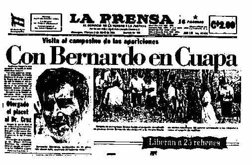 La Prensa, April 3,1981: Photo of the shepherd and the site of the visions of the Virgin.