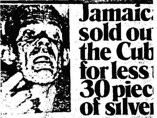 An example of the death mask photos of Michael Manley used by the Daily Gleaner.
