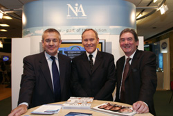 Malcolm Wicks MP at the Nuclear Industry Association stand, 2005 Labour Conference